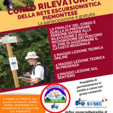 Sosec Piemonte: Corso Rilevatori della Rete Escursionistica Piemontese - 2-4-5 maggio 2024
