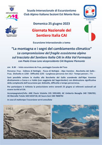 Scuola Intersezionale di Escursionismo Sezioni CAI Est Monte Rosa: Giornata Nazionale del Sentiero Italia CAI