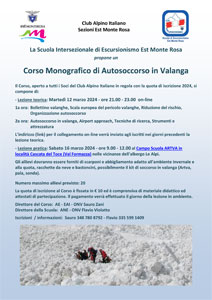 Scuola Intersezionale di Escursionismo Est Monte Rosa: Corso Monografico di Autosoccorso in Valanga - 12 e 16 marzo 2024