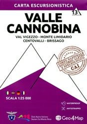 Carta 13 - Valle Cannobina - Val Vigezzo, Monte Limidario, Centovalli, Brissago