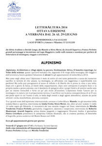 Letteraltura 2014 Ottava edizione - Leggi il comunicato Alpinismo