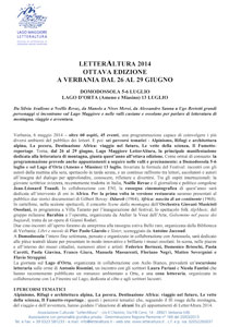 Letteraltura 2014 Ottava edizione - Leggi il comunicato generale