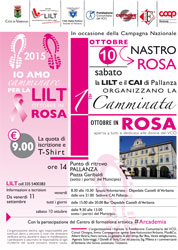 LILT Lega Italiana per la Lotta contro i Tumori - Camminata Ottobre in Rosa con CAI Pallanza 10 ottobre 2015