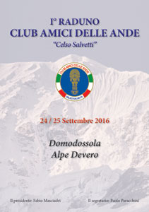 Il programma dettagliato del 1° Raduno Nazionale ''Club Amici delle Ande''
