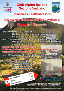 CAI Verbano - Dedicazione del Rifugio al Pian Cavallone a Roberto Clemente - 25 settembre 2016