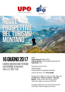 UPO Università del Piemonte Orientale - CAI Piemonte: Nuove prospettive del turismo montano