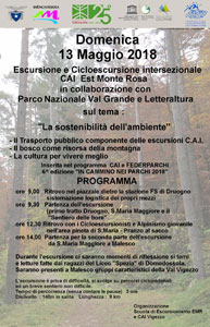 Escursione e Cicloescursione intersezionale Sezioni CAI Est Monte Rosa: la sostenibilità dell'ambiente