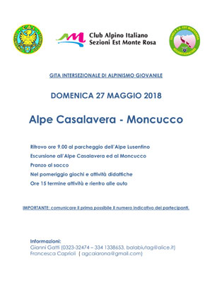Sezioni CAI Est Monte Rosa: gita Intersezionale di Alpinismo Giovanile - 27 maggio 2018