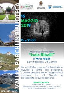 Valli e Parchi in Biblioteca: ''Isole Ribelli'' di Mirco Fagioli - 16 maggio 2019