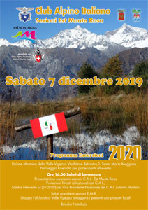 Presentazione Programma escursionistico 2020 del Club Alpino Italiano Sezioni Est Monte Rosa