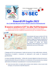 CAI SEO Domodossola - Il nuovo sentiero G37 in alta Val Formazza - locandina serata
