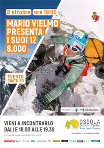 L'alpinista Mario Vielmo presenta a Crevoladossola i suoi "12 Ottomila"