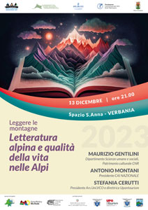 Letteratura alpina e qualità della vita nelle Alpi - Verbania - 13 dicembre 2023