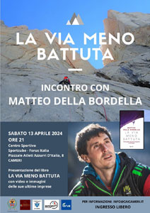 CAI Cameri: "La via meno battuta", una serata con Matteo Della Bordella - 13 aprile 2024