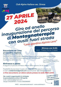 CAI Stresa: Inaugurazione del percorso di Montagnaterapia con ausili fuori strada "Levo - Giardino Alpinia - Levo"