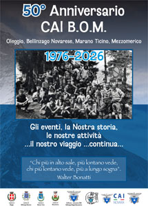 CAI sottosezione B.O.M. - 50° anno di fondazione - Eventi settembre-ottobre 2026
