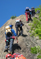 Scuola di Escursionismo Est Monte Rosa: 1° Corso di Escursionismo avanzato - in progressione sulla ferrata di Caprie in Val Susa