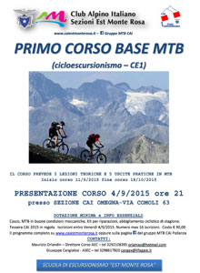 Scuola di Escursionismo Est Monte Rosa: il programma del 1° Corso Base di Cicloescursionismo